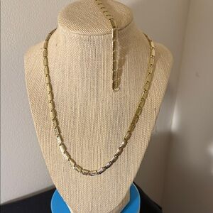 14 k Gold Plated Necklace and bracelet set